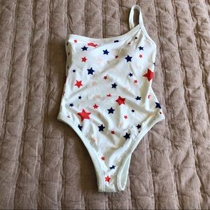 Aerie star print one shoulder one piece swimsuit L